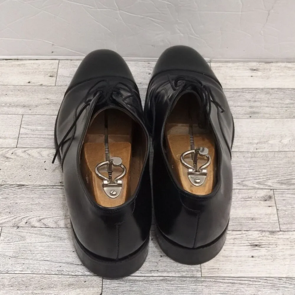 Johnston & Murphy Men's Black Leather Cap Toe Oxford Dress Shoes 10 D/B 22-2981